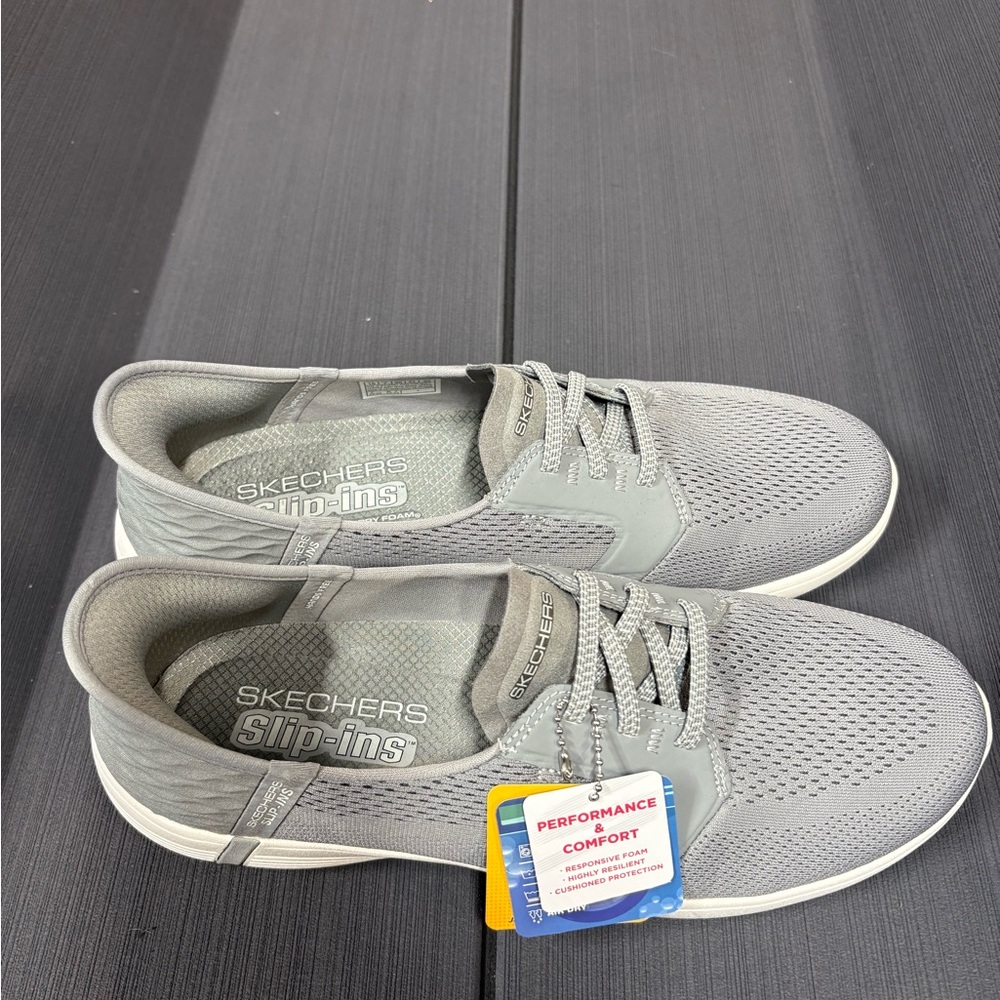 Skechers Women's Gray Slip-On Sneakers